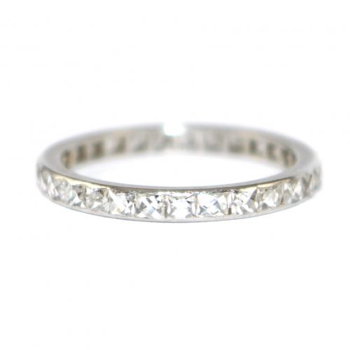 Art Deco French-cut Diamond Eternity Ring c.1930 - sizeN