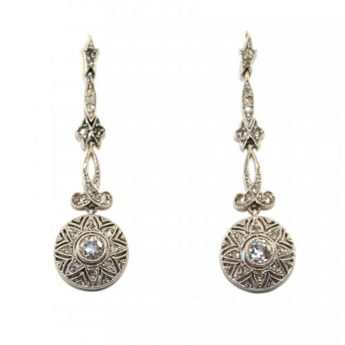 Edwardian Diamond Drop Earrings c.1920