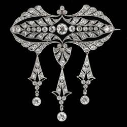 Platinum diamond Edwardian brooch
