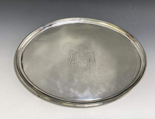 Georgian silver salver tray Crouch and Hannam 