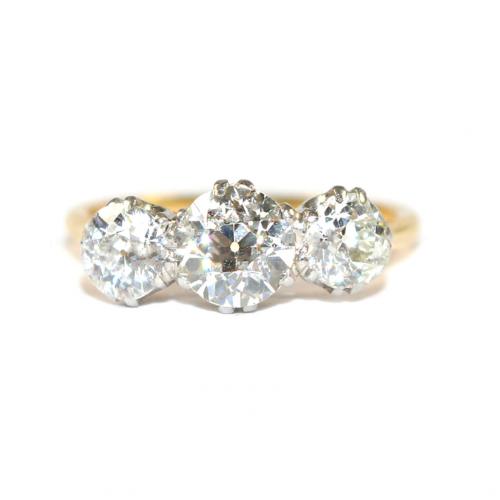 Art Deco Diamond 3 Stone Ring c.1925