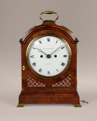 Antique Regency Mahogany Arched-Top Bracket Clock by Cade & Robinson, London