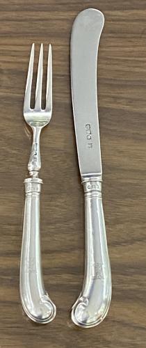 Gibson and Langman silver fish knives and forks cutlery 