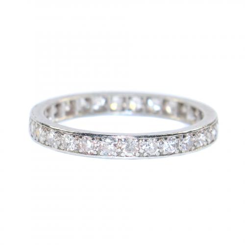 Art Deco Diamond Eternity Ring c.1930 size M 1/2