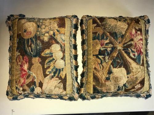 Pillows Cushions Pair Tapestry Baroque Brussels