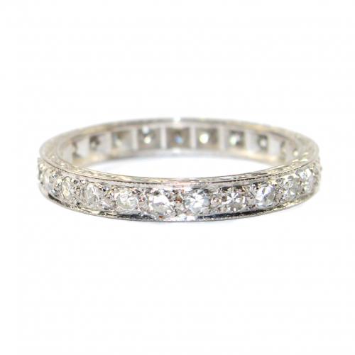 Art Deco Diamond Eternity Ring c.1940 size R