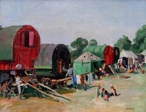 Gypsy encampment Naviasky oil painting