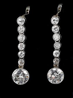 Art Deco diamond drop earrings