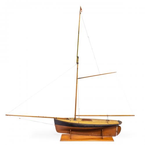 A very large Victorian model of a pond yacht
