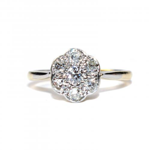 Edwardian Diamond Cluster Ring c.1920
