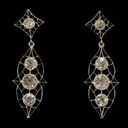 Art Deco diamond drop earrings