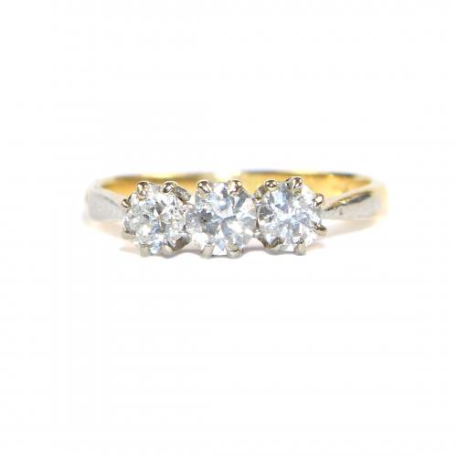 Art Deco Diamond 3 stone Ring c.1940