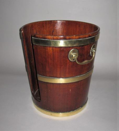 Mahogany and Brass Bound Plate Bucket, circa 1780
