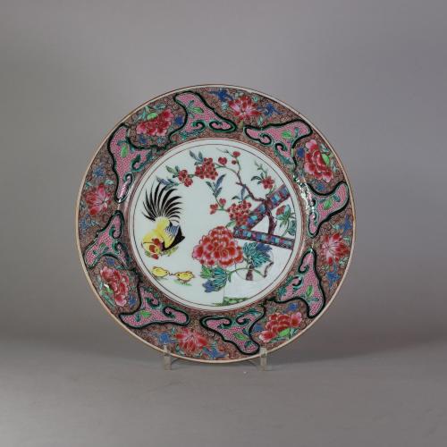 W259 Cockerel famille rose plate (front)