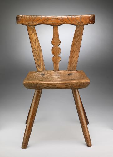 Primitive Dished Seat Backstool Chair