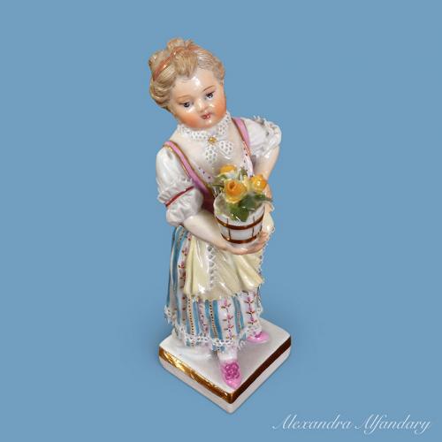 A Small Meissen Figure Of A Young Lady With Attitude, circa 1880