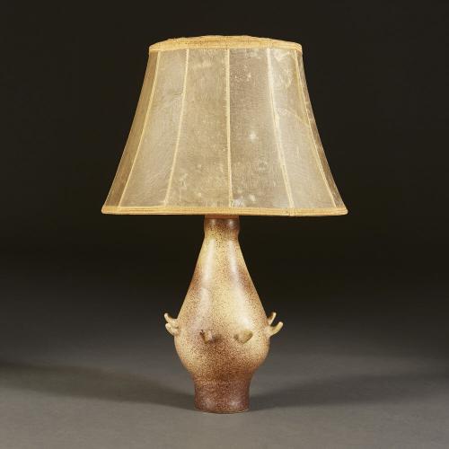 An Unusual French Art Pottery Lamp