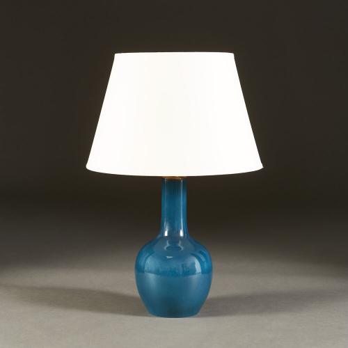 A Turquoise Monochrome Vase as a Lamp