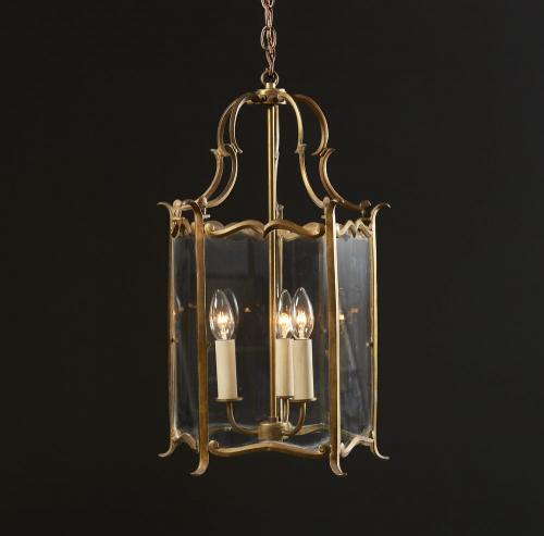 A Brass Hanging Lantern after Maison Bagues