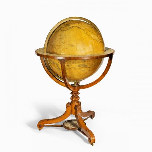 A large and extremely rare 24-inch terrestrial globe by Newton