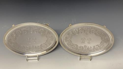 Hannam and Crouch silver salvers trays 1800