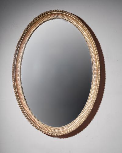 George III oval Adam giltwood mirror