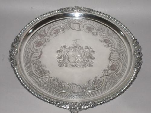 A Fine Old Sheffield Plate Silver Salver, George IV, Circa 1825