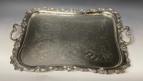 Victorian sterling silver tray William Hutton of London and Sheffield 