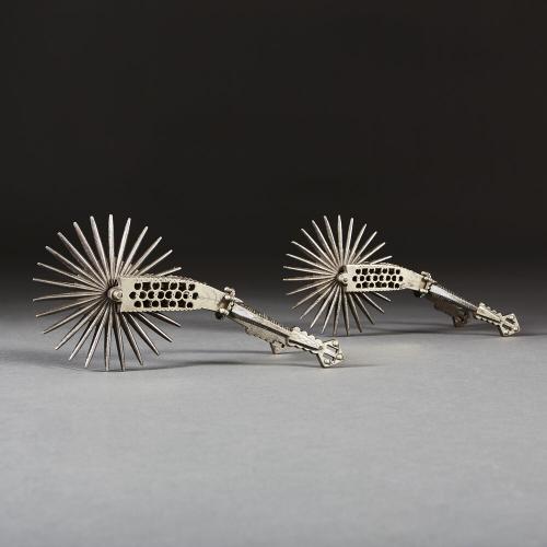 A Pair of 19th Century South American Cast Iron Rowel Spurs