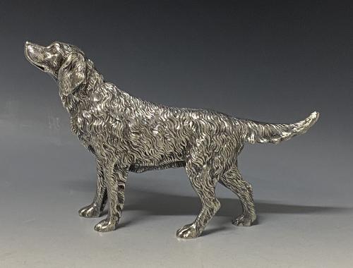 Sterling silver Irish Setter dog model figurine