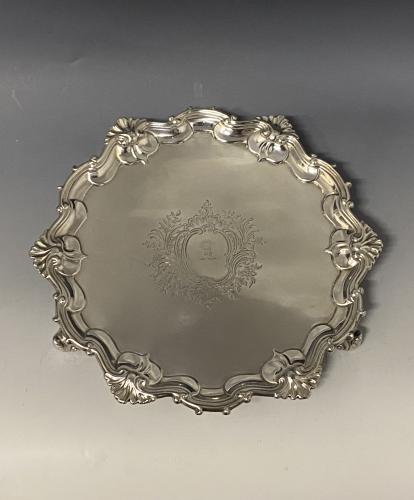 Georgian silver salver Alexander Johnston 1750