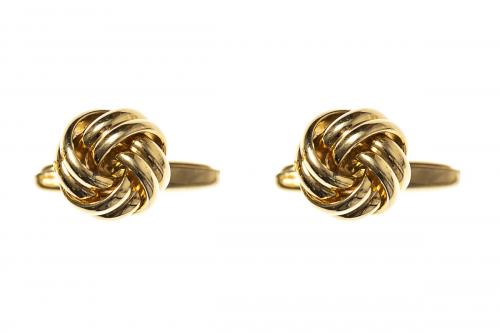 Classic Gold Knot Cufflinks with Torpedo Terminal