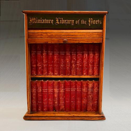 A Late 19th Century Oak Miniature Bookcase of Poetry