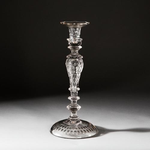 A Fine Baccarat Glass Candlestick of Large Scale