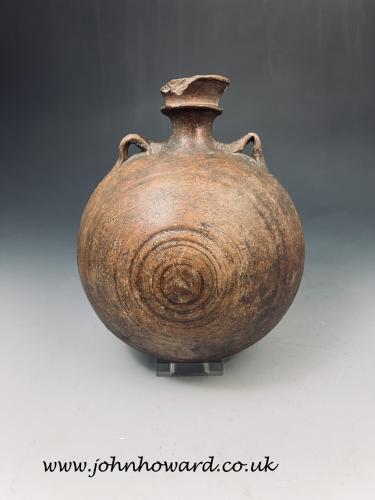 Medieval pottery costrel or Pilgrim Flask 15th century