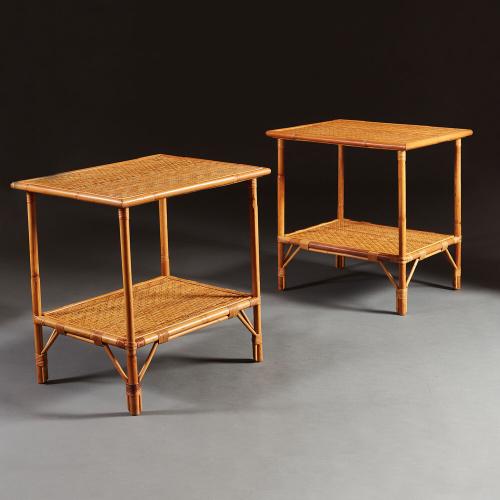 A Pair of Bamboo Side Tables