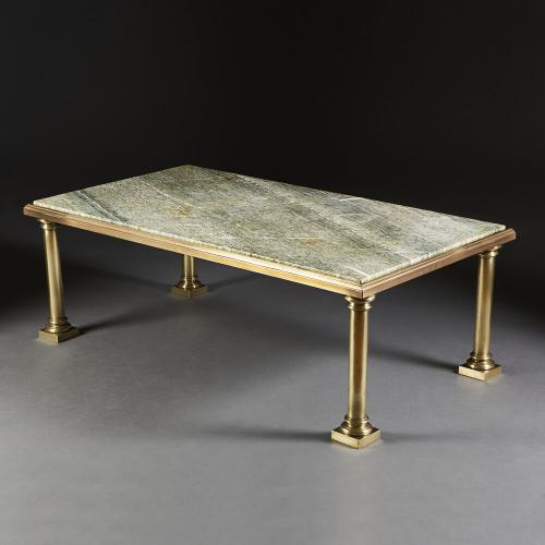 An Unusual 19th Century Coffee Table with Green Serpentine Marble Top