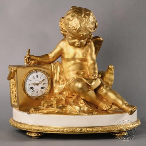 A Louis XVI Style Figural Mantel Clock, By Grohé Frères