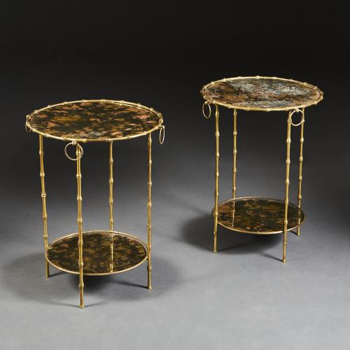 A Pair of Brass Etageres attributed to Maison Bagues