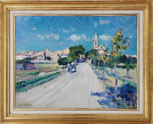 Charette sur le chemin by Jean Aubéry (active 1914-1930)