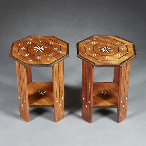 A Pair of Edwardian Anglo Indian Occasional Tables