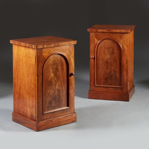 A Pair of Mid 19th Century Mahogany Bedside Pedestals