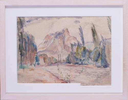 Leon Underwood (British, 1890 – 1975), A River Landscape in Italy