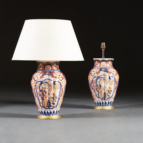 A Pair of 19th Century Imari Vases as Lamps