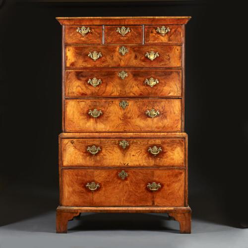 A Walnut 18th Century Chest on Chest
