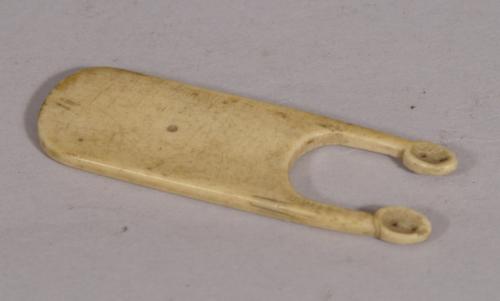 S/4568 Antique Early 19th Century Bone Double Snuff Spoon