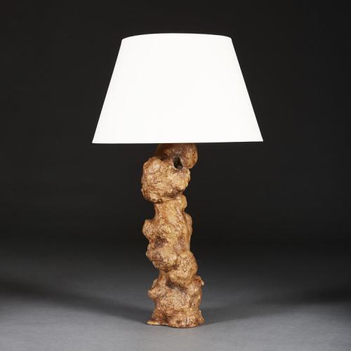 A Large Burr Root Lamp