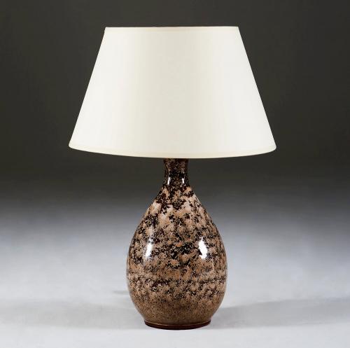 A Studio Pottery Lamp with Cappuccino Glaze