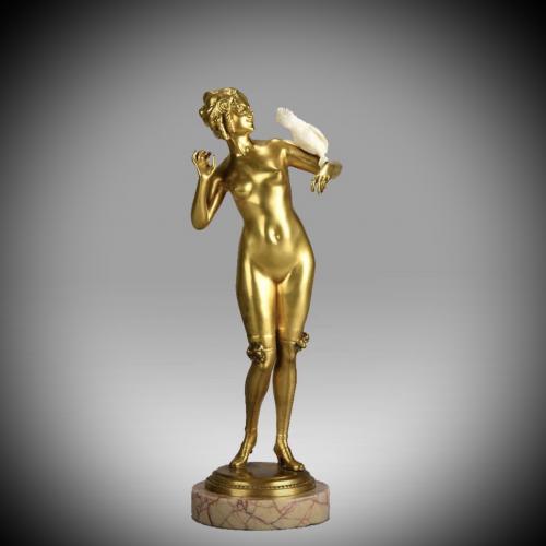 Honoré Charles Keck, Austrian, 1875 to 1941 ~ A major sculptor of the Art Deco period his works demonstrate the transition period between Art Nouveau and the new movement. His works with chryselephantine show his strong penchant for detail
