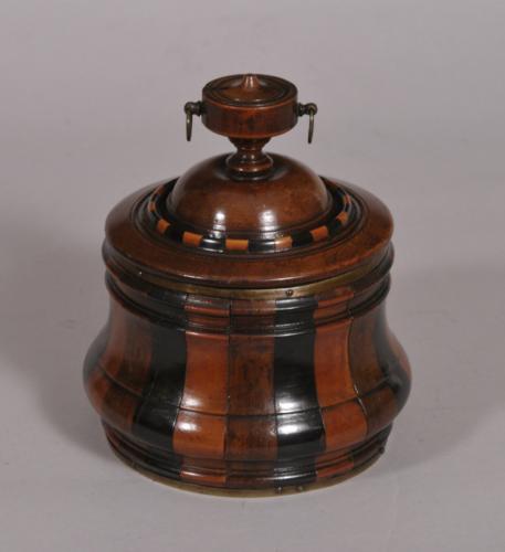 S/4584 Antique Treen 18th Century Dutch Tobacco Jar